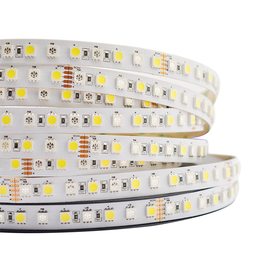 RGB+White LED Color Changing Lights - 96LEDs/m 24V LED Strip - 3000K/4000K/6000K